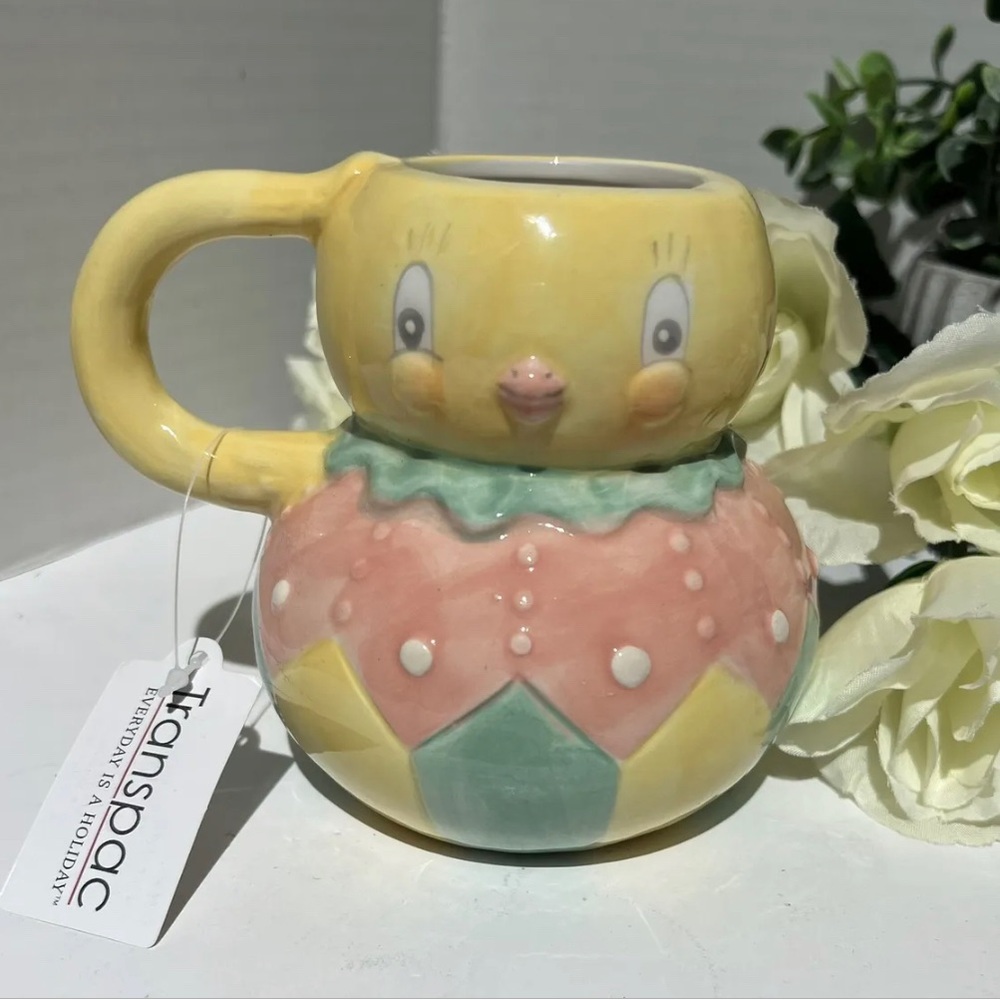 Johanna Parker Transpac Easter Dottie Chick Mug Collectible Seasonal Decor New